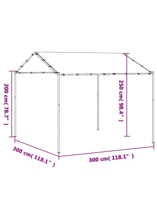 Varjualune, beež, 3 x 3 m, teras ja kangas