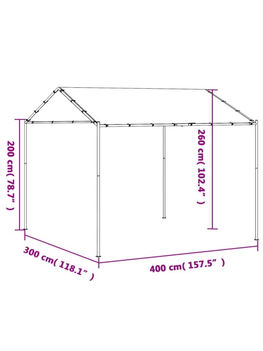 Varjualune, antratsiithall, 4 x 3 m, teras ja kangas