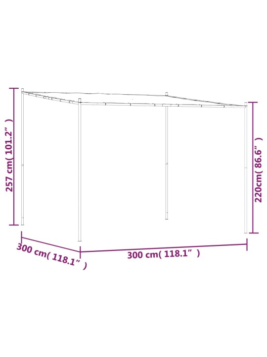 Varikatus, beež, 3x3 m 180 g/m², kangas ja teras