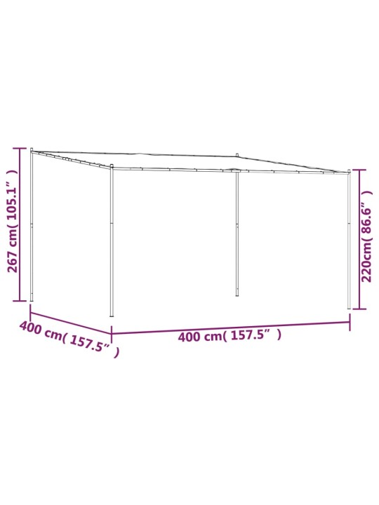 Varikatus, valge, 3x3 m 180 g/m², kangas ja teras