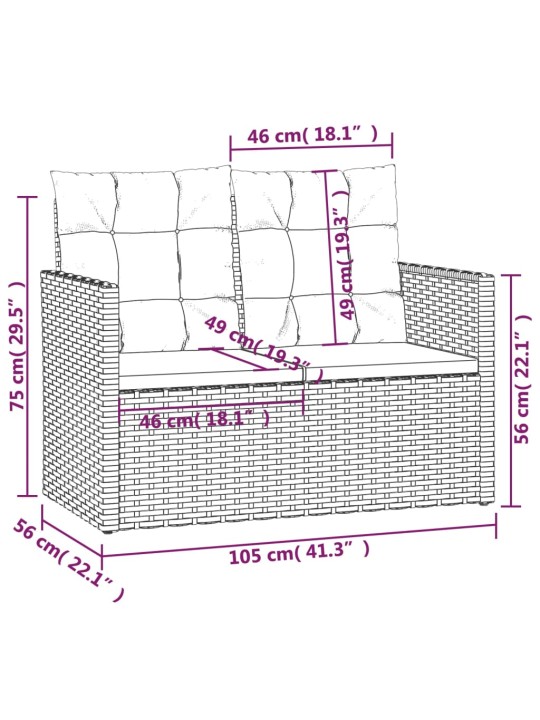 Aiapink patjadega, must, 105 cm, polürotang