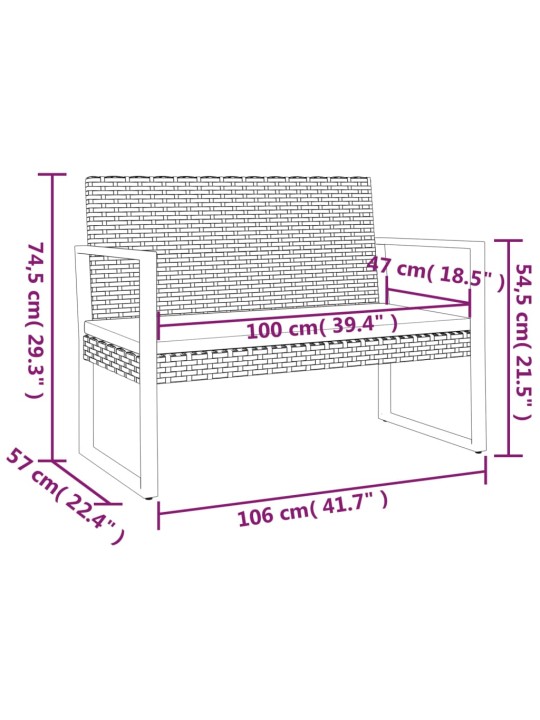 Aiapink patjadega, must, 106 cm, polürotang