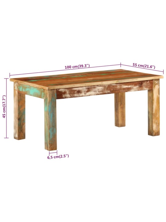 Kohvilaud, 100 x 55 x 45 cm, taastatud puit