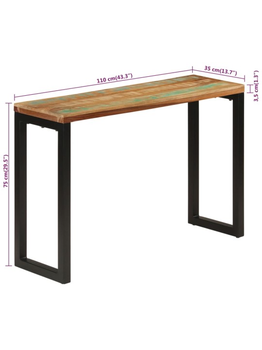 Konsoollaud, 110 x 35 x 75 cm, taastatud puit