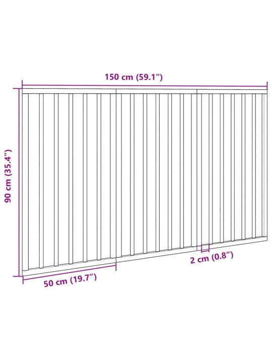 Kokkupandav koeravärav, 3 paneeli, 150 cm, paplipuit