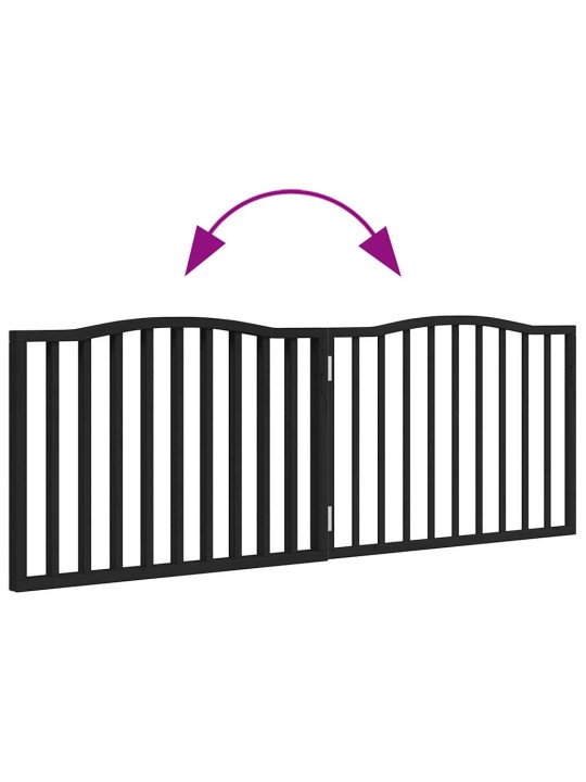 Kokkupandav koeravärav, 2 paneeli, must, 160 cm, paplipuit