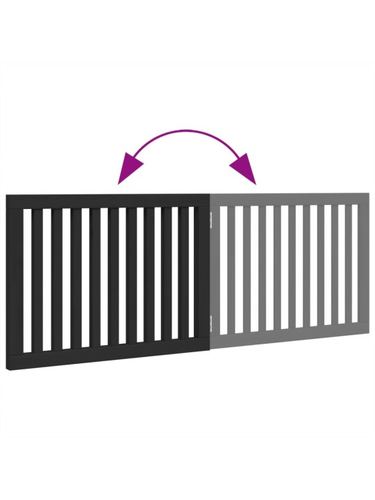 Kokkupandav koeravärav, 2 paneeli, must, 160 cm, paplipuit