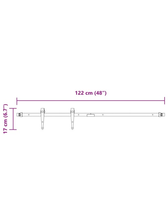 Minisuuruses liugukse komplekt, must, 122 cm, süsinikteras