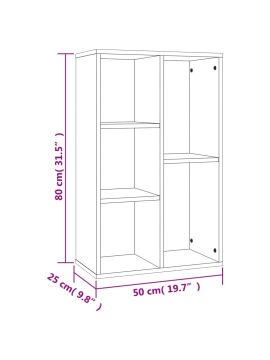 Raamatukapp/puhvetkapp, hall sonoma tamm, 50x25x80 cm tehispuit