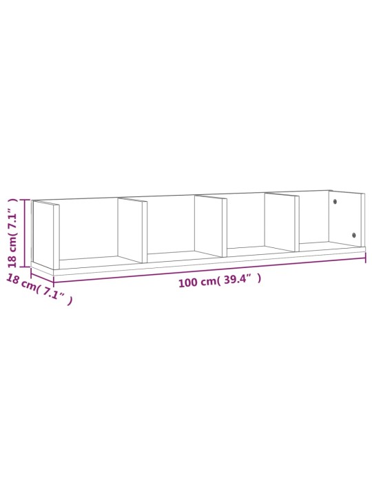 Cd-seinariiul, hall sonoma tamm, 100 x 18 x 18 cm, tehispuit