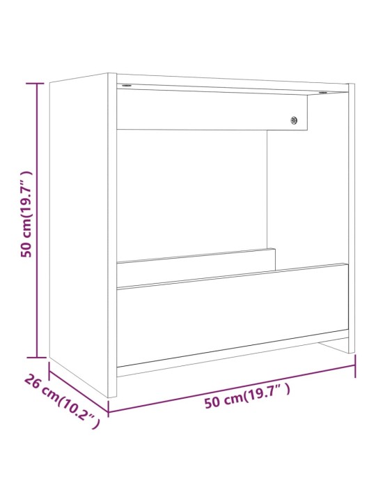 Lisalaud, suitsutatud tamm, 50 x 26 x 50 cm, tehispuit