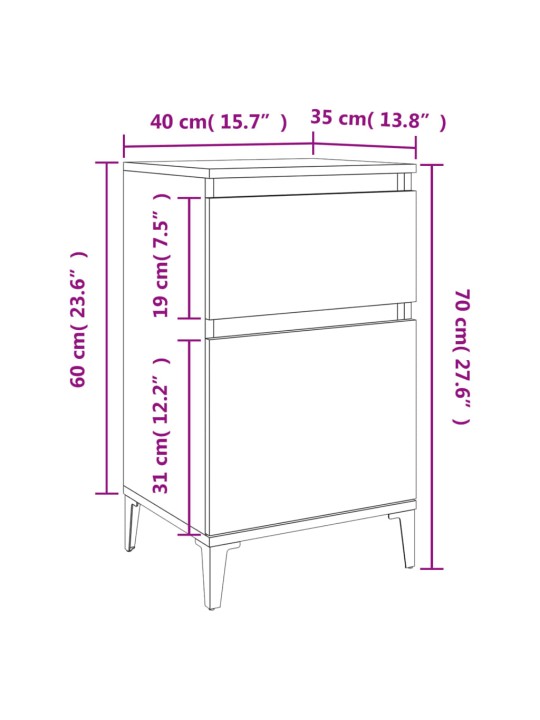 Öökapid 2 tk, must, 40 x 35 x 70 cm