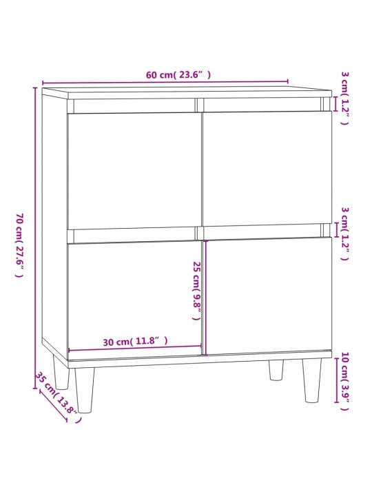 Puhvetkapp, must, 60 x 35 x 70 cm, tehispuit