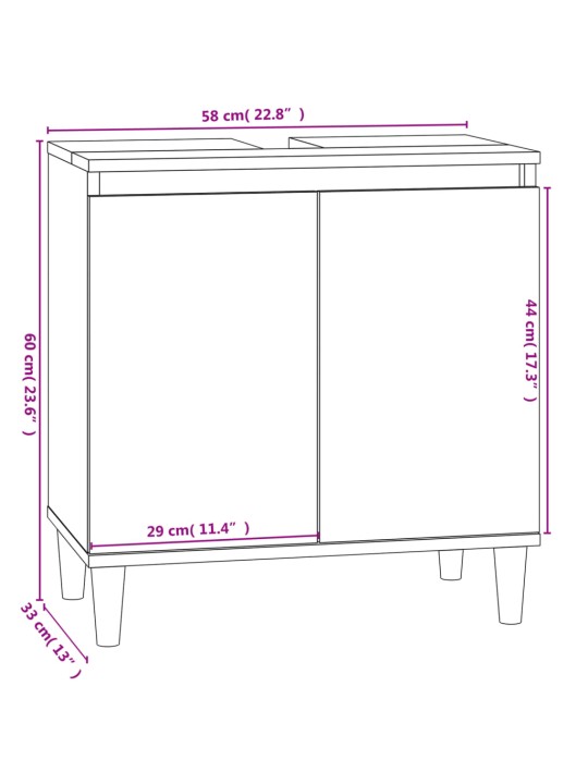 Valamukapp, hall sonoma tamm, 58 x 33 x 60 cm, tehispuit