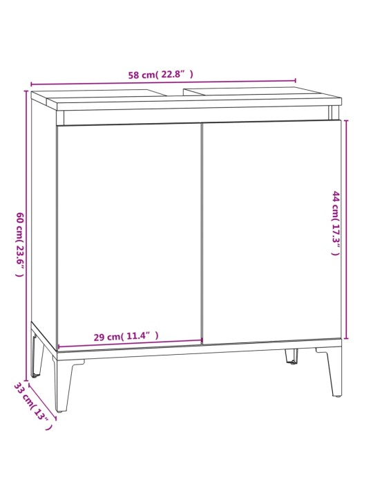 Valamukapp, hall sonoma tamm, 58 x 33 x 60 cm, tehispuit