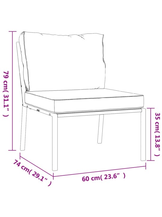 Aiatoolid hallide patjadega, 2 tk, 60 x 74 x 79 cm, teras