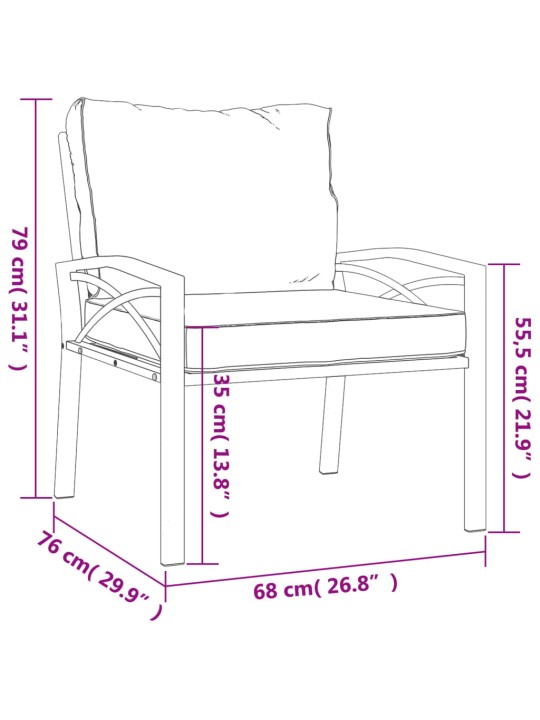 Aiatool liivakarva patjadega, 68 x 76 x 79 cm, teras