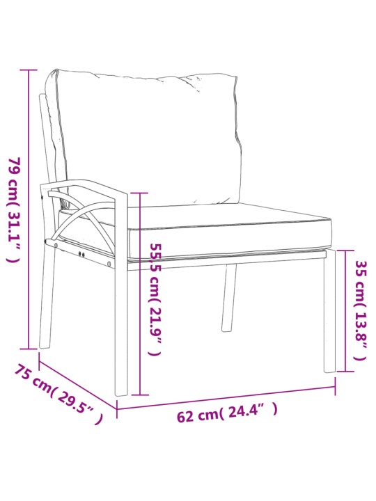 Aiatoolid liivakarva patjadega, 2 tk, 62 x 75 x 79 cm, teras