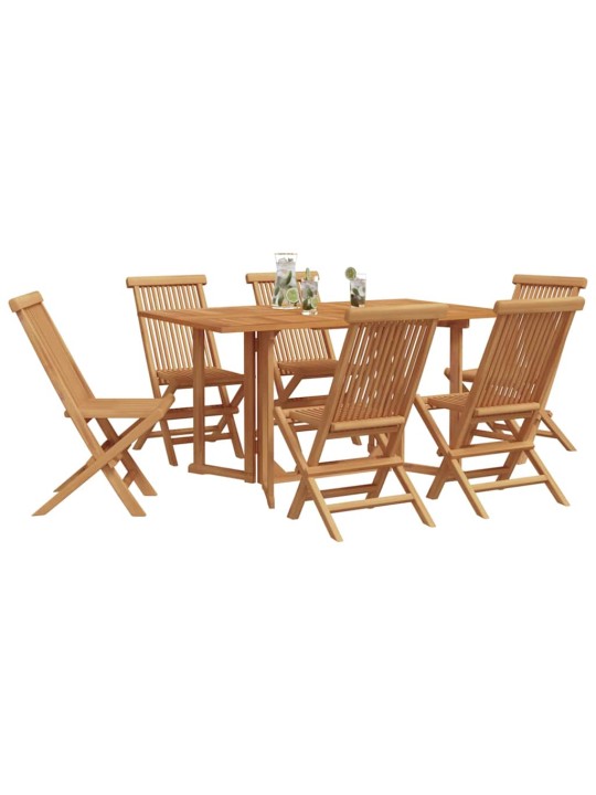 Aia söögilaudade komplekt 7 tk pruun 140 x 80 x 75 cm tiikpuu
