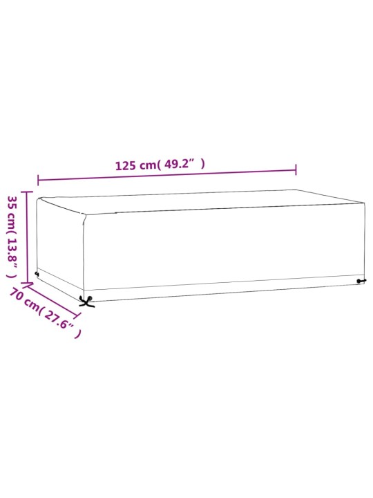 Aiamööblikatted,2 tk, 8 aasaga, 125 x 70 x 35 cm, ristkülik