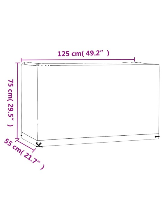 Aiamööblikatted,2 tk, 8 aasaga, 125 x 55 x 75 cm, ristkülik