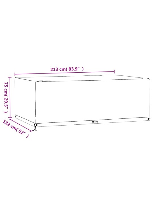 Aiamööblikatted,2 tk, 12 aasaga, 213 x 132 x 75 cm, ristkülik