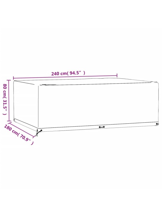 Aiamööblikatted,2 tk, 12 aasaga, 240 x 180 x 80 cm, ristkülik