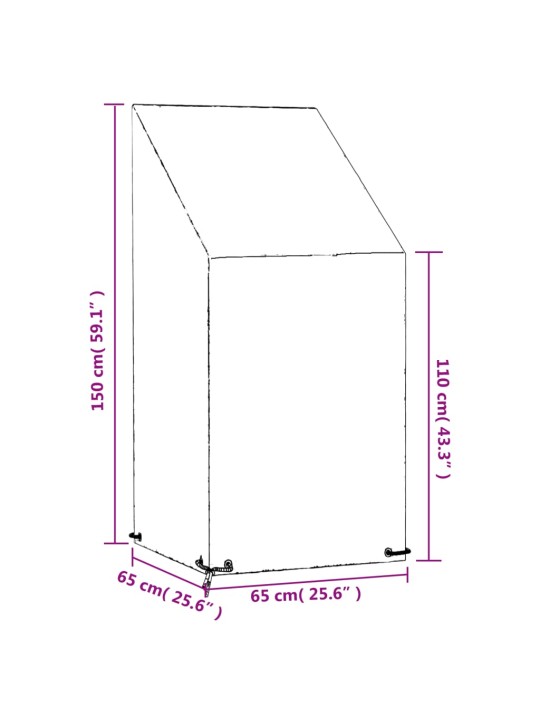 Aiatoolide katted 2 tk, 8 aasaga, 65x65x110/150 cm, polüetüleen