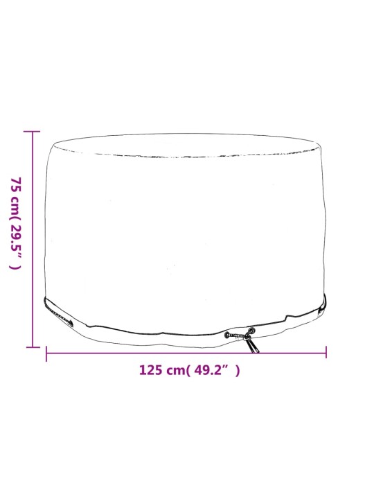 Aiamööbli kate, 6 aasaga, ø125 x 75 cm, ümmargune