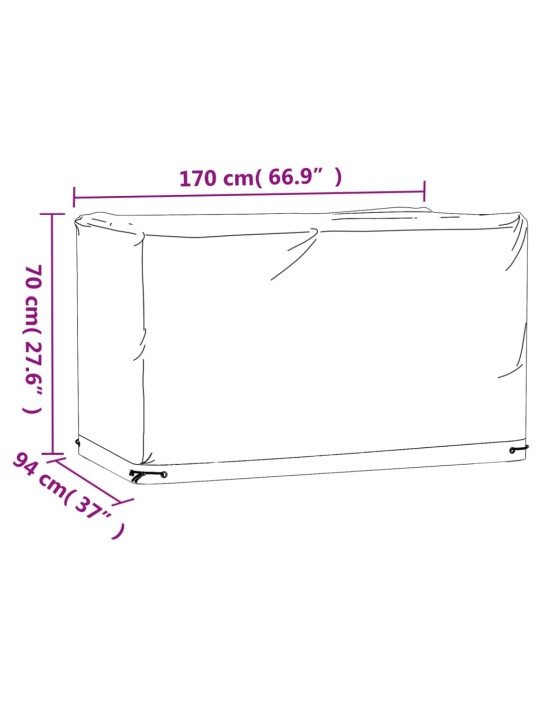 Aiamööbli kate, 8 aasaga, 170 x 94 x 70 cm, ristkülik