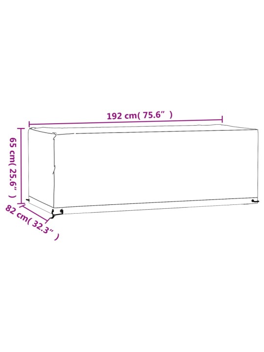 Aiamööbli kate, 8 aasaga, 192 x 82 x 65 cm, ristkülik