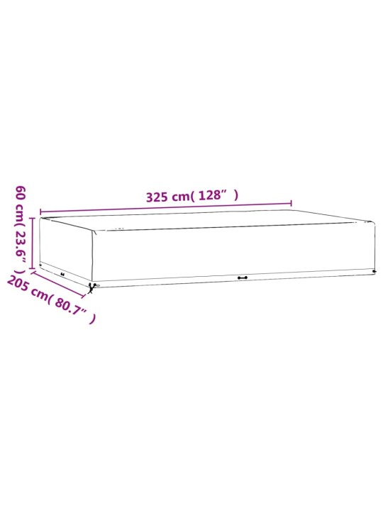 Aiamööbli kate, 16 aasaga, 325 x 205 x 60 cm, ristkülik