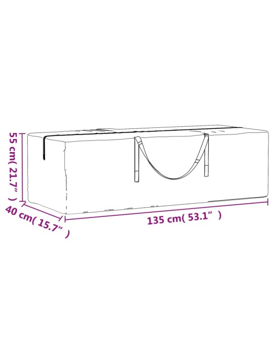 Aiapatjade hoiukott, must, 135 x 40 x 55 cm, polüetüleen