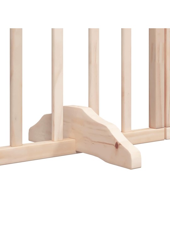 Kokkupandav koeravärav uksega, 15 paneeli, 750 cm, paplipuit