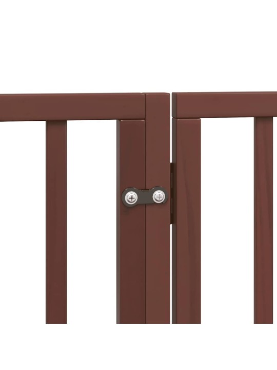 Kokkupandav koeravärav uksega, 15 paneeli, pruun 750 cm, pappel