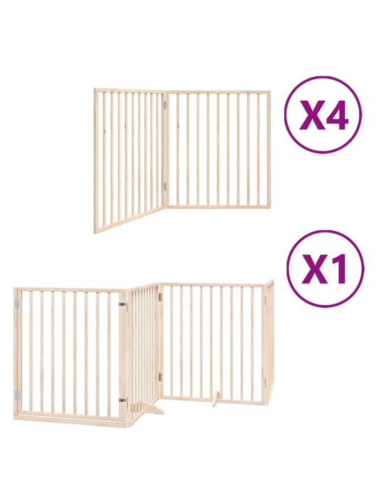 Kokkupandav koeravärav uksega, 12 paneeli, 960 cm, paplipuit