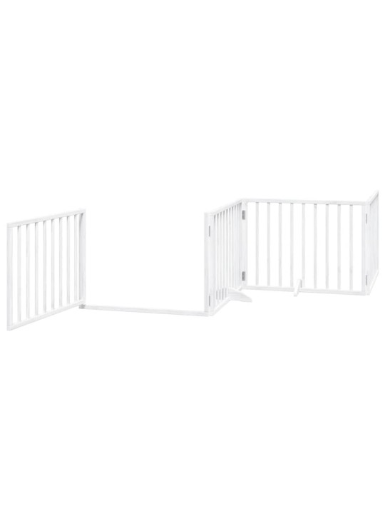 Kokkupandav koeravärav uksega, 12 paneeli, valge 960 cm, pappel