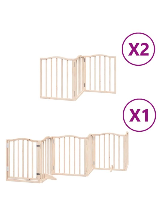Kokkupandav koeravärav uksega, 12 paneeli, 600 cm, paplipuit