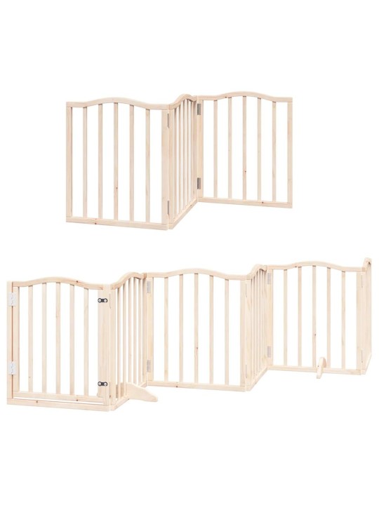 Kokkupandav koeravärav uksega, 12 paneeli, 600 cm, paplipuit