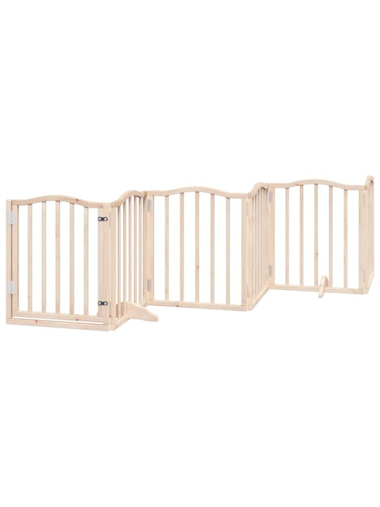 Kokkupandav koeravärav uksega, 12 paneeli, 600 cm, paplipuit
