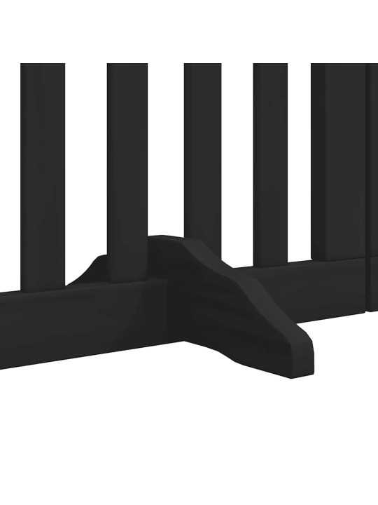 Kokkupandav koeravärav uksega, 15 paneeli, must 750 cm, pappel