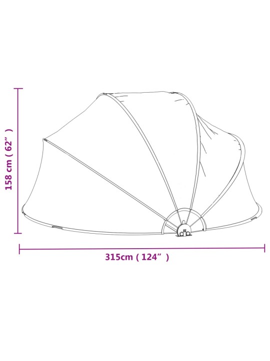 Basseinikuppel, ümar, 315 x 158 cm, pvc