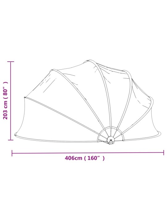 Basseinikuppel, ümar, 406 x 203 cm, pvc