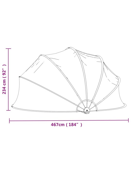 Basseinikuppel, ümar, 467 x 234 cm, pvc