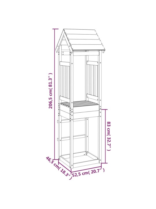 Mängutorn, 52,5 x 46,5 x 206,5 cm, immutatud männipuit