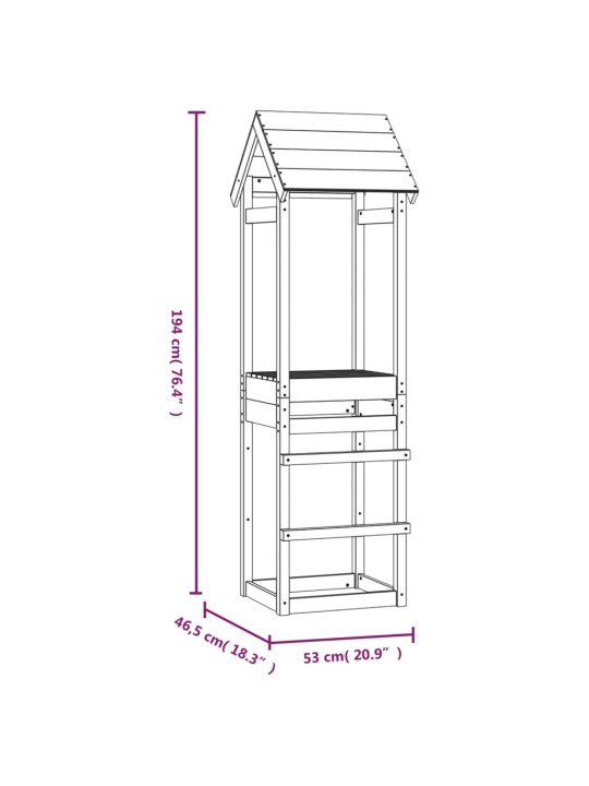 Mängutorn, 53 x 46,5 x 194 cm, immutatud männipuit