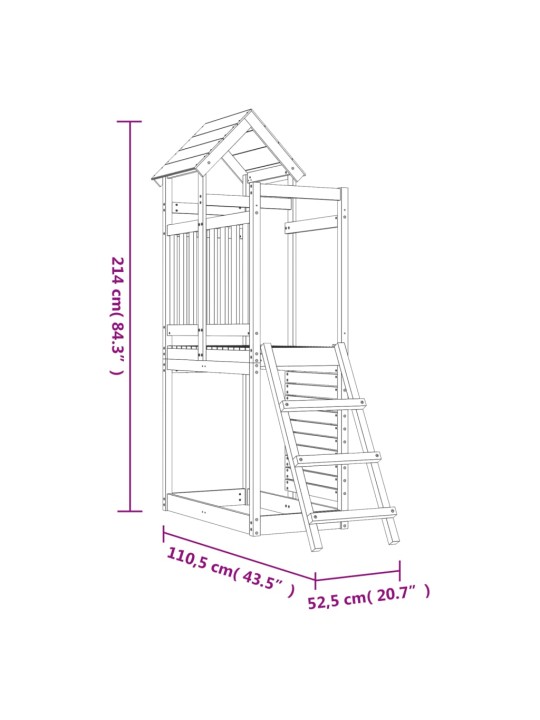 Õue mänguväljak, 52,5x110,5x214 cm, immutatud männipuit