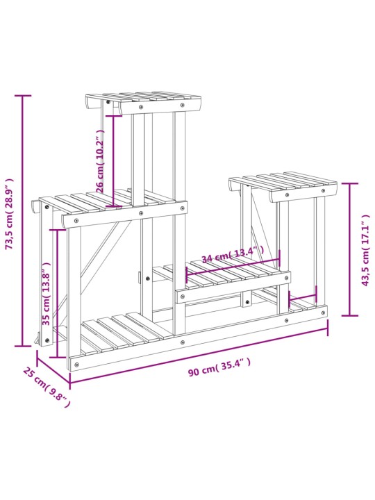 Lillealus, 90x25x73,5 cm, nulupuit