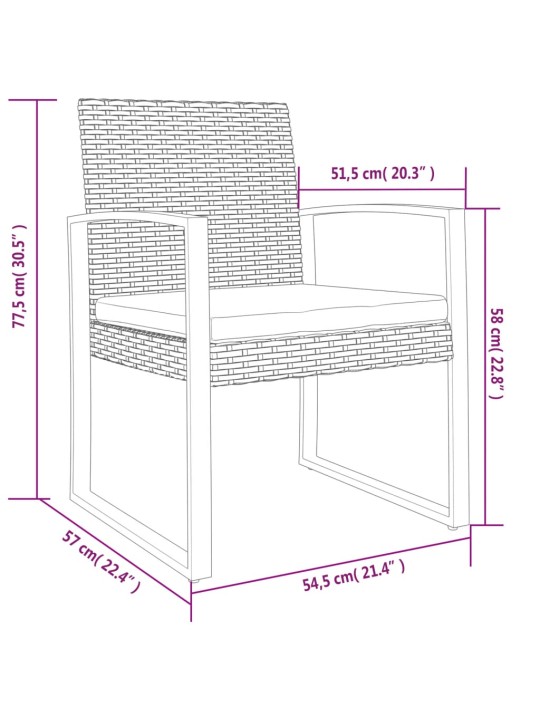 Aia söögitoolid 2 tk, tumehall, pp-rotang