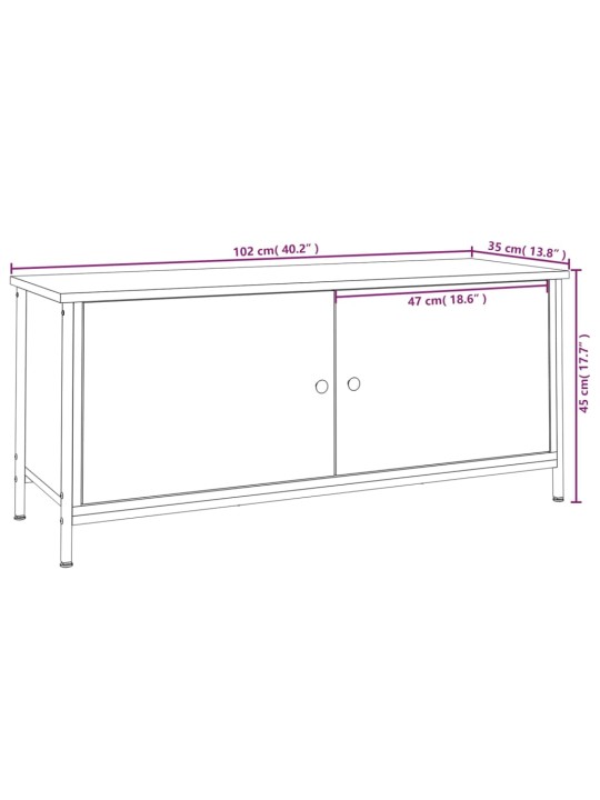 Ustega telerikapp, suitsutatud tamm, 102x35x45 cm, tehispuit